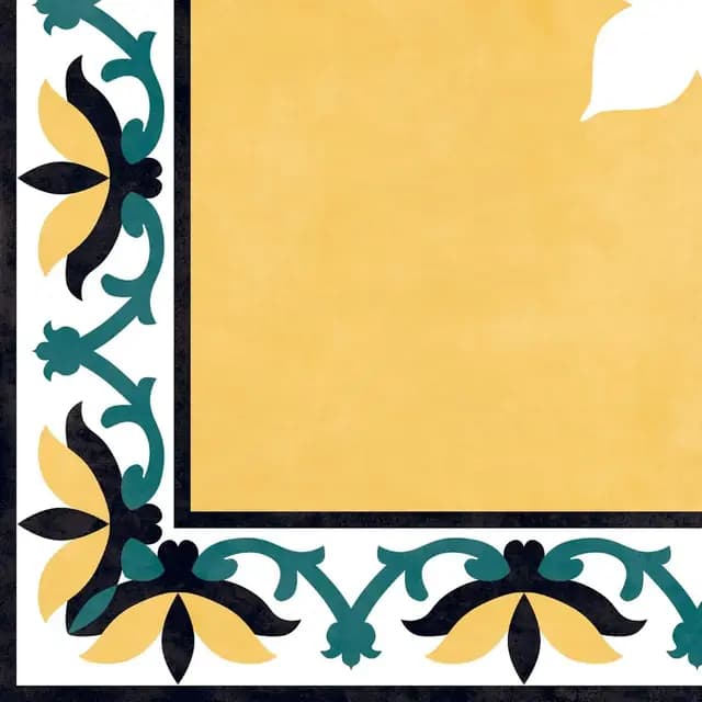 HP Yellow Corner Athangudi Floret — Orientbell tile