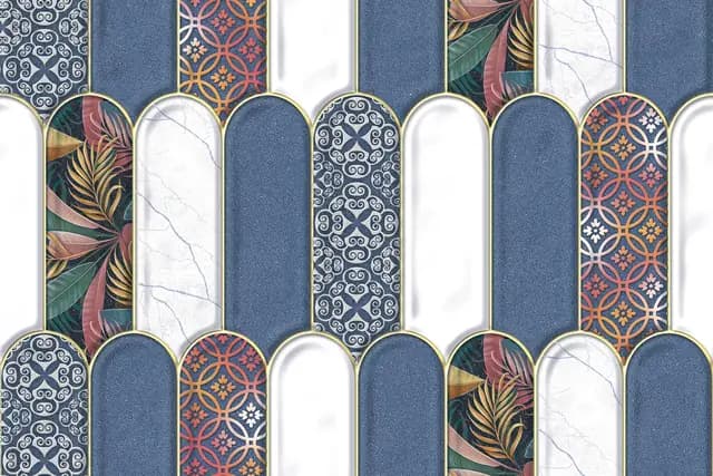 SHG Blue Popsicle Floral HL — Orientbell tile