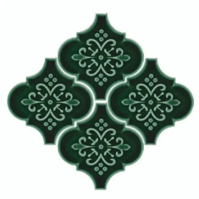 Green Gloss Arabesco Art — Orientbell tile
