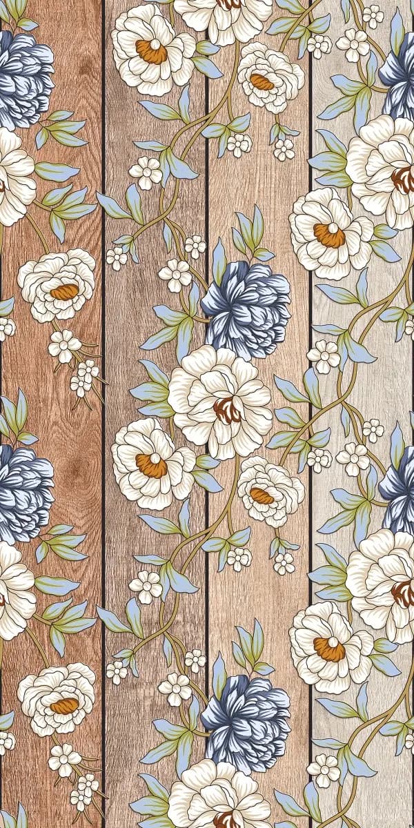 Camellias Oak Wood Wallpaper