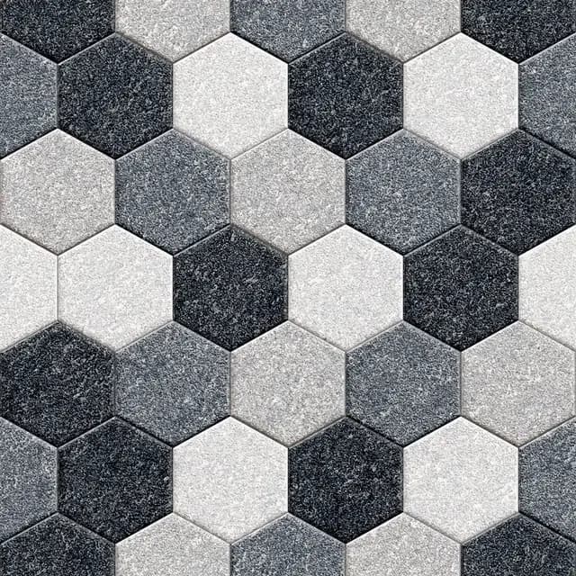 HRP Grey Multi Hexagon Stone — Orientbell tile
