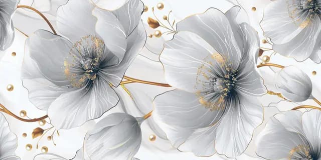 Silver Bloom Gloss Wallpaper