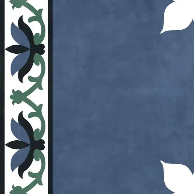 HP Indigo Border Athangudi Floret — Orientbell tile