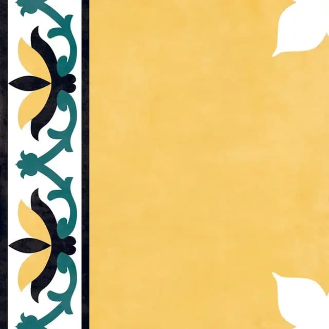 HP Yellow Border Athangudi Floret — Orientbell tile
