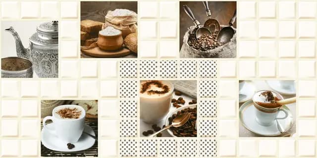 SHG Square Mosaic Coffee HL — Orientbell tile
