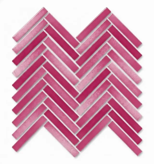 Fog Pink Gloss 3D Duo Herringbone — Orientbell tile