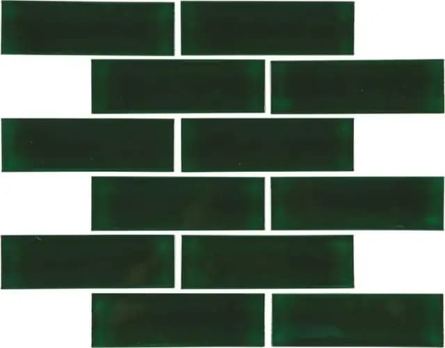 Green Gloss 3D Duo Brick Bone — Orientbell tile