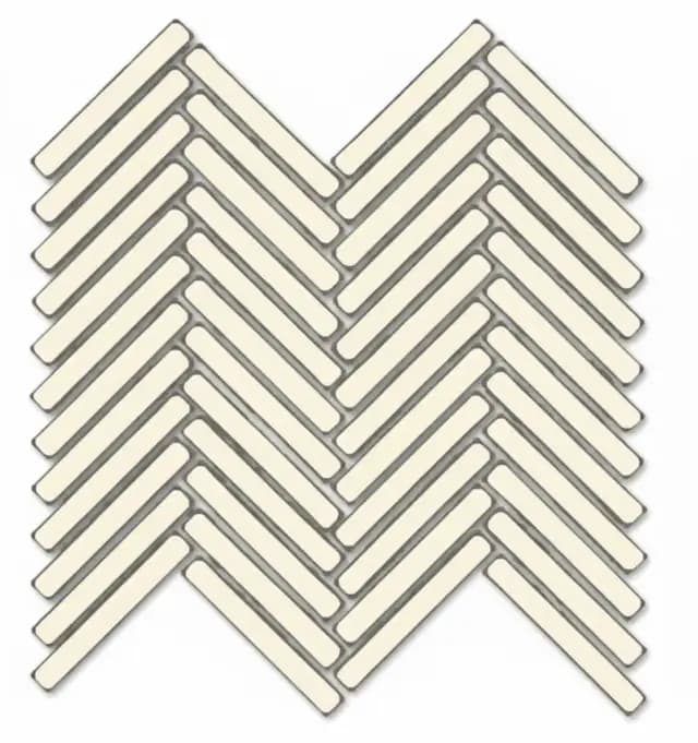 Ivory Gloss 3D Duo Herringbone — Orientbell tile