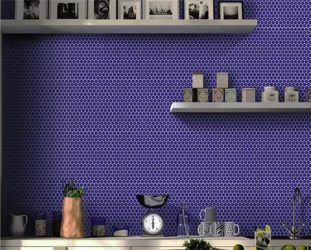 Matte Navy Blue Penny Round — Orientbell tile