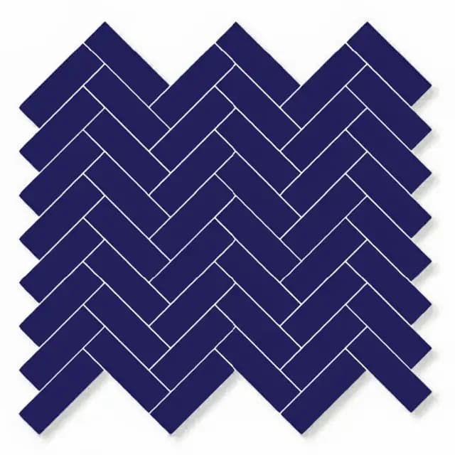Matte Navy Blue Tri Herringbone
