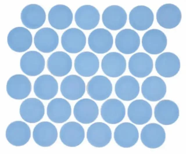 Matte Pastel Blue Retro Round