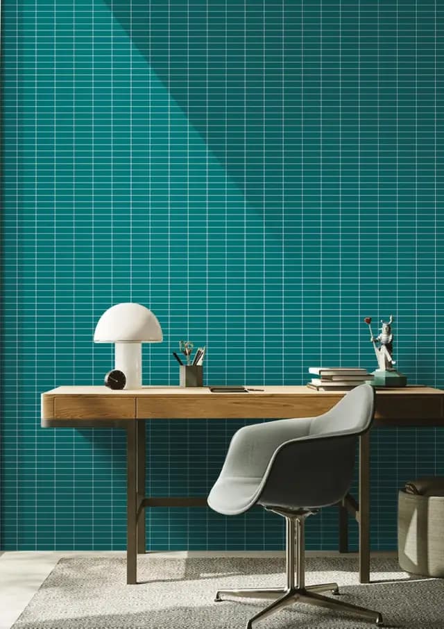 Matte Teal Blue Stacked Brick — Orientbell tile