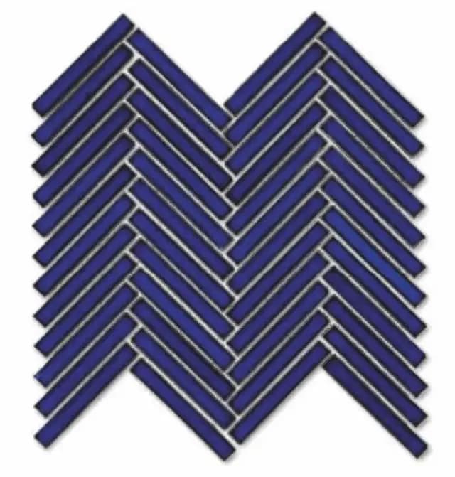 Navy Blue Gloss 3D Duo Herringbone
