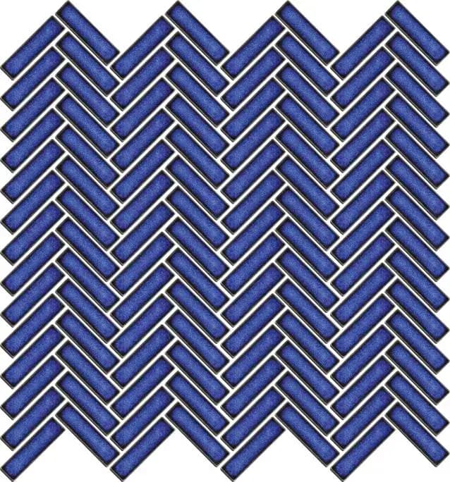 Navy Blue Gloss 3D Quad Herringbone — Orientbell tile