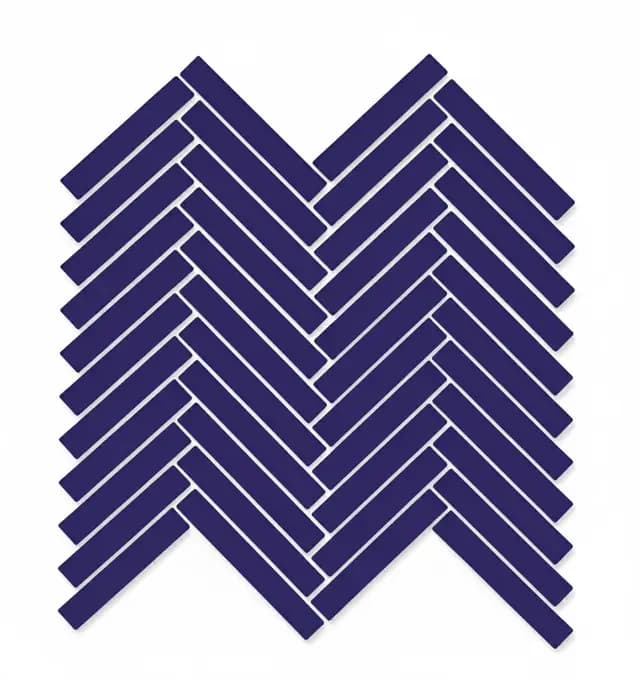 Navy Blue Gloss Duo Herringbone — Orientbell tile