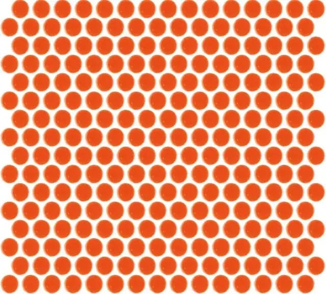 Orange Gloss 3D Penny Round — Orientbell tile