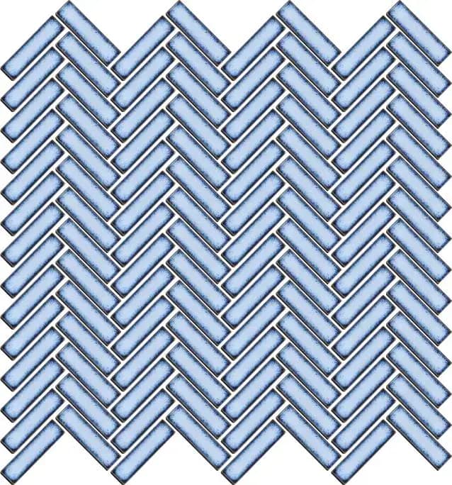 Pastel Blue Gloss 3D Quad Herringbone