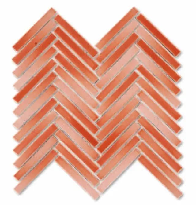 Rosa Gloss 3D Duo Herringbone — Orientbell tile