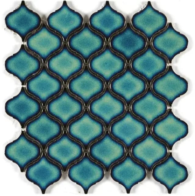 Teal Blue Gloss 3D Arabesque