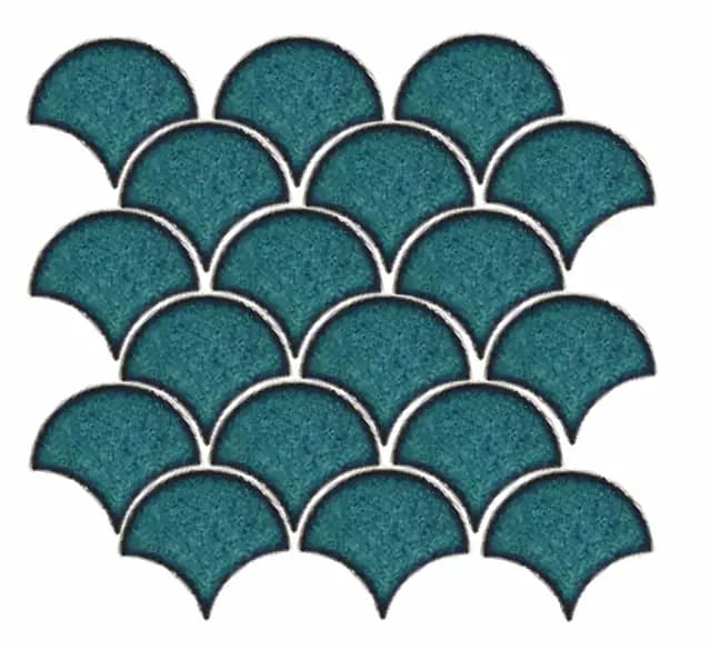 Teal Blue Gloss 3D Fishscale