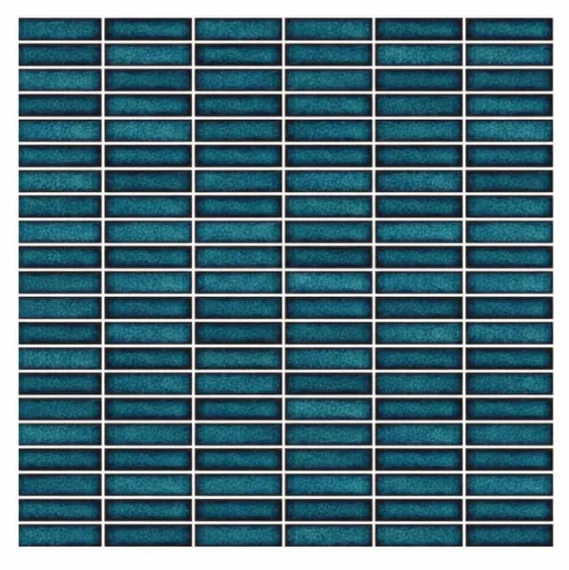 Teal Blue Gloss 3D Grid Stacked Brick