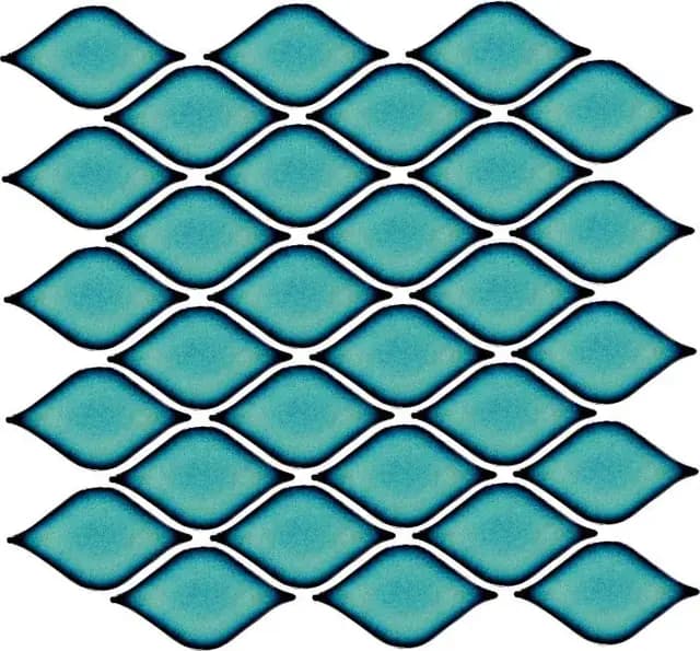 Teal Blue Gloss 3D Treeleaf