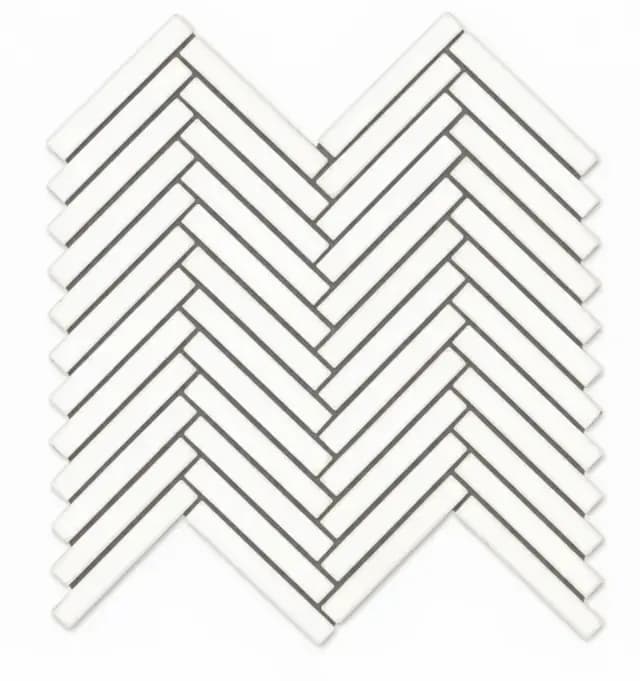 White Gloss 3D Duo Herringbone — Orientbell tile