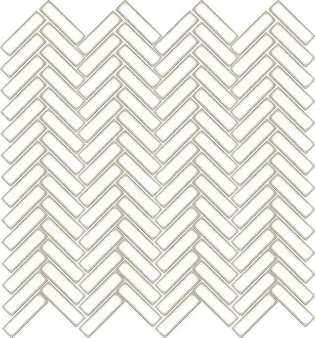 White Gloss 3D Quad Herringbone