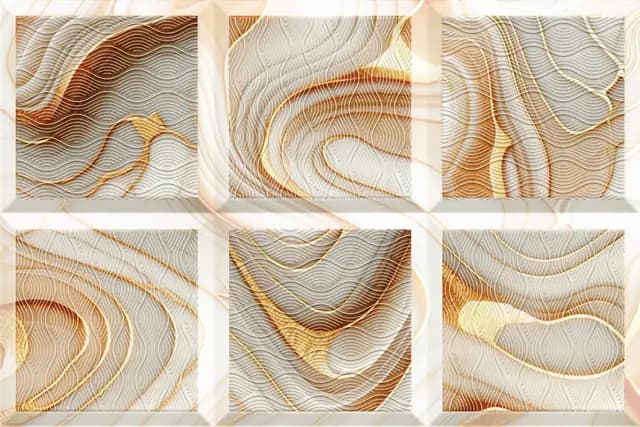 OHG Gold Abstract Fluid Art HL