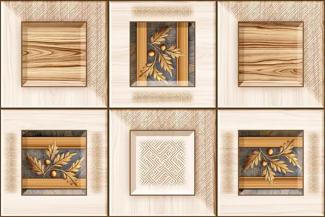 1175 Teak Wood Inly Panel SHG Nevo — Orientbell tile