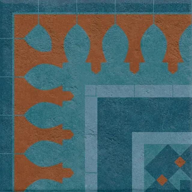 Sapphire Crimson Corner — Simpolo tile